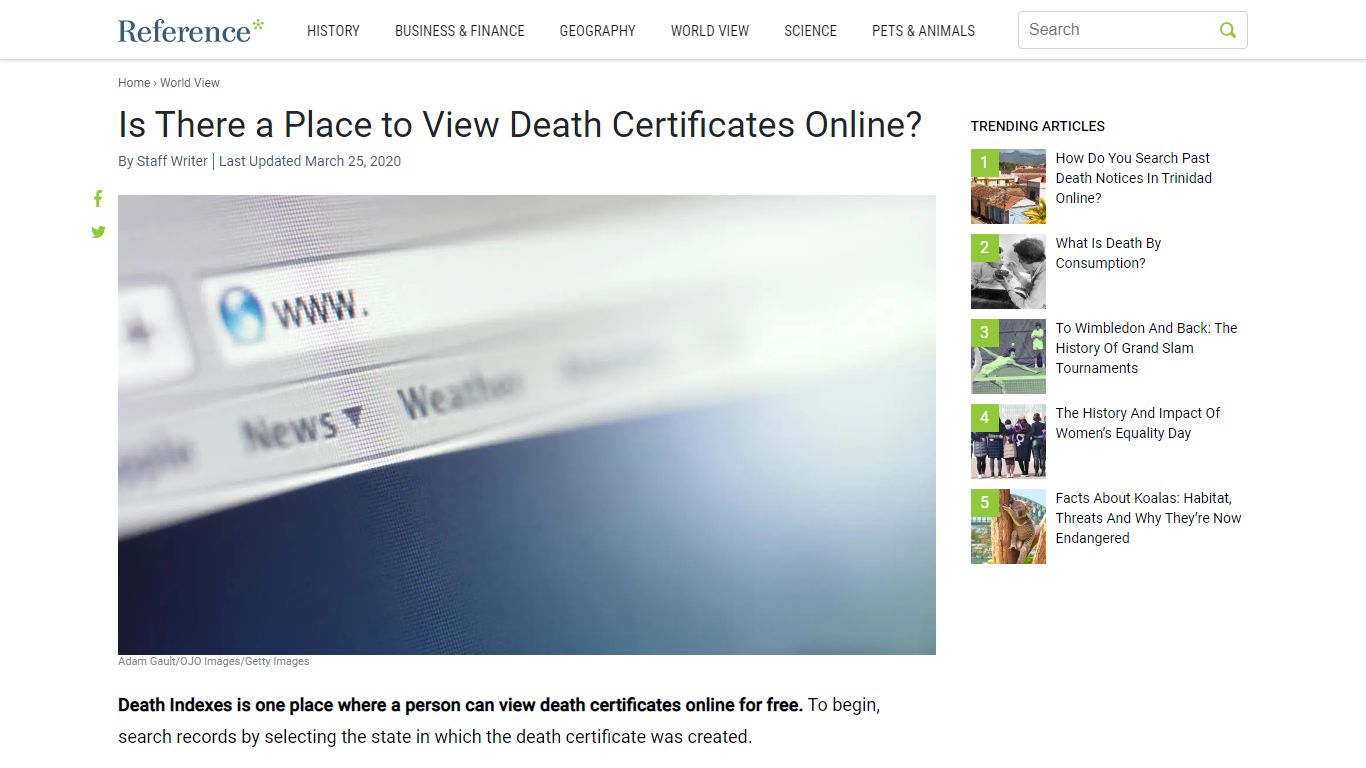 Is There a Place to View Death Certificates Online? - Reference.com